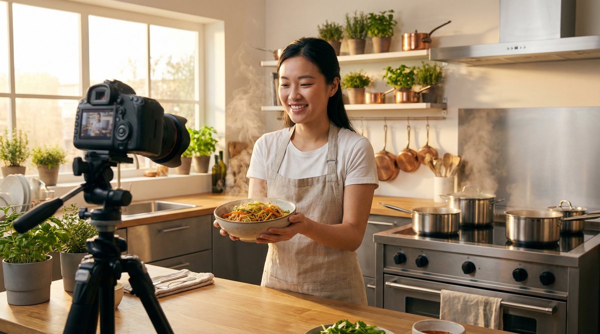 情侣自拍美食视频教程